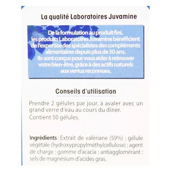 Juvamine Valeriana 50 cápsulas