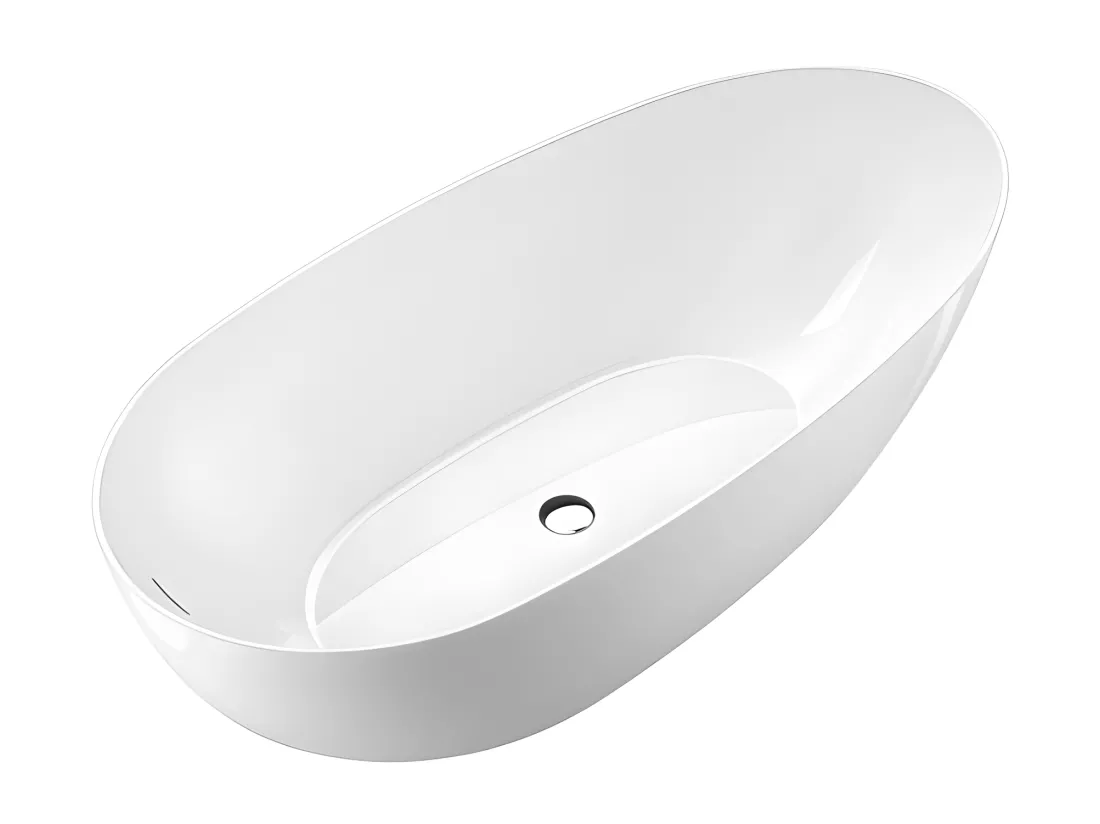 Baignoire îlot design ovale FLORIDA blanche 180 cm Brillant