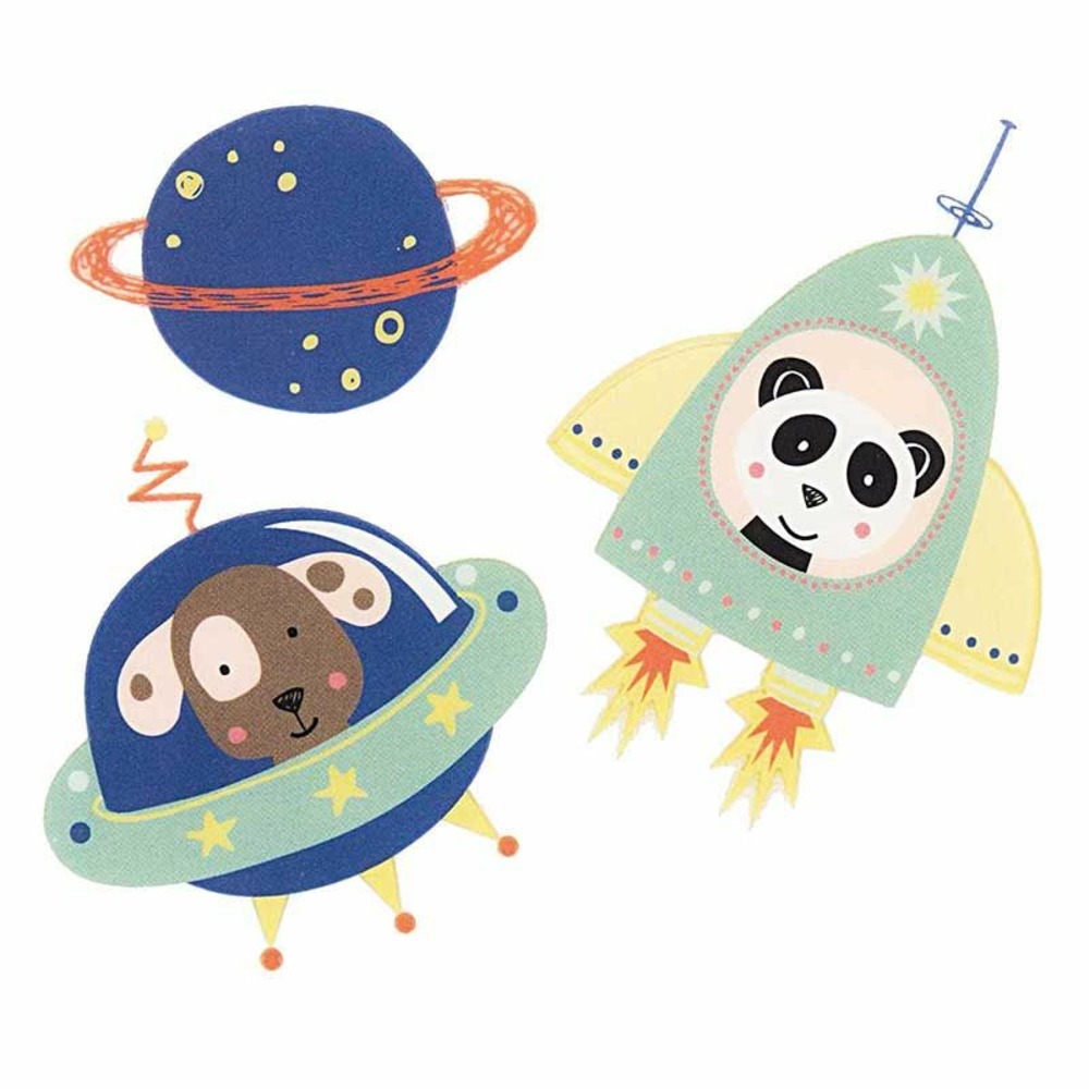 Ecussons thermocollants thermocollants à repasser - petits astronautes bleus