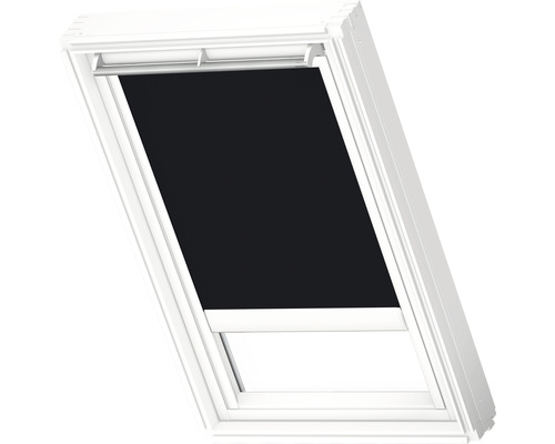 VELUX verduisterend rolgordijn, effen zwart, elektrisch, wit frame, DML C02 3009SWL