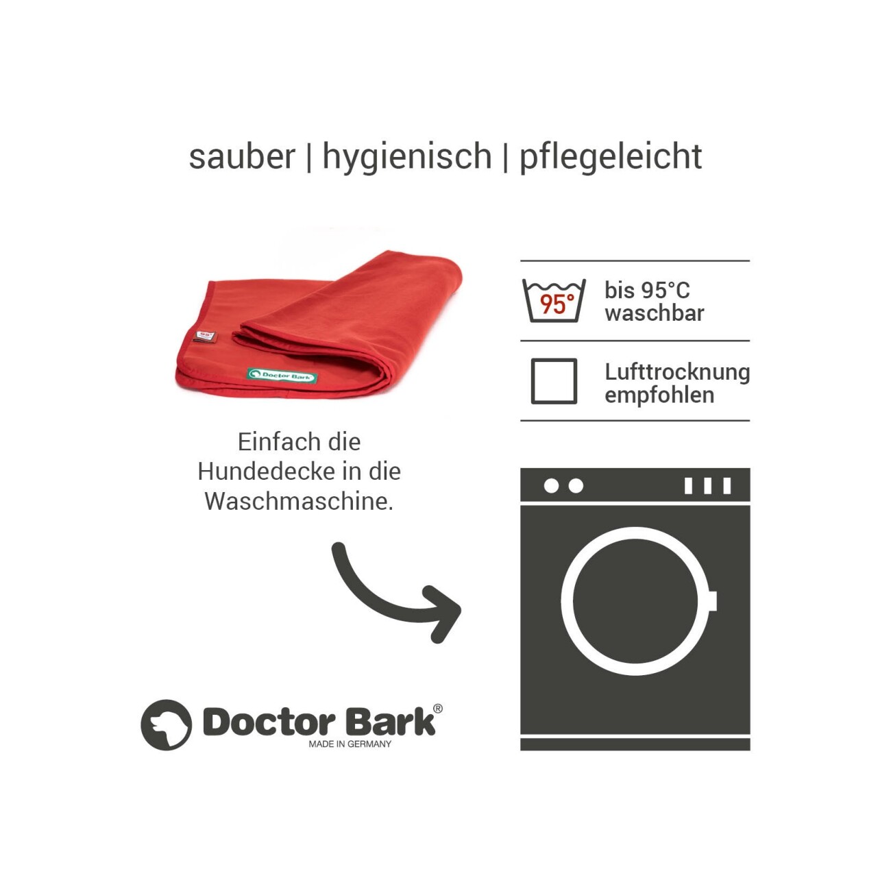Doctor Bark Kuscheldecke Fleece rot M