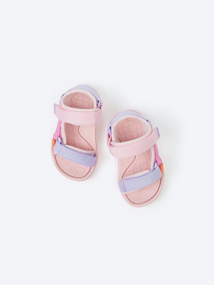 Sandália esportiva multicolorida - Rosa claro
