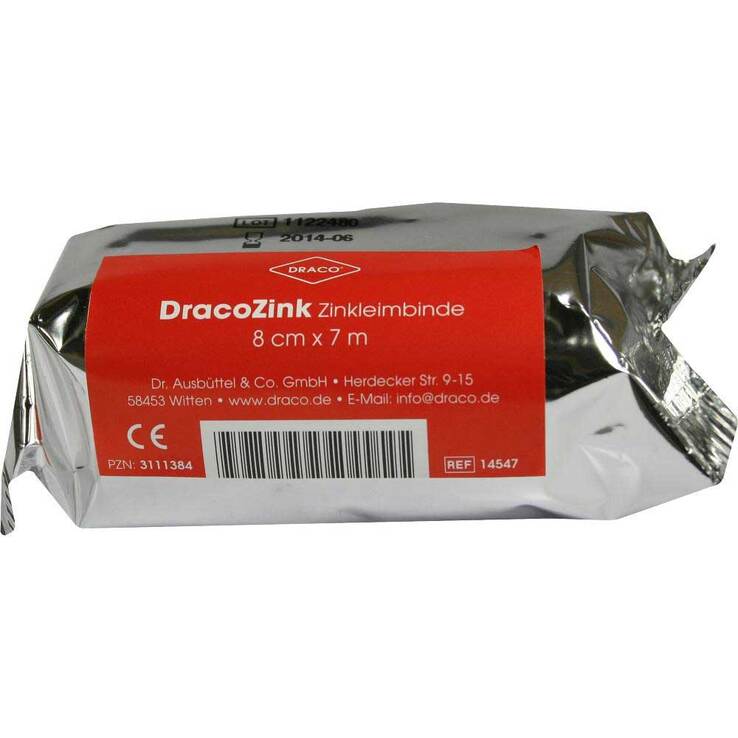 Zinkleimbinde Dracozink 8cmx, 1 St