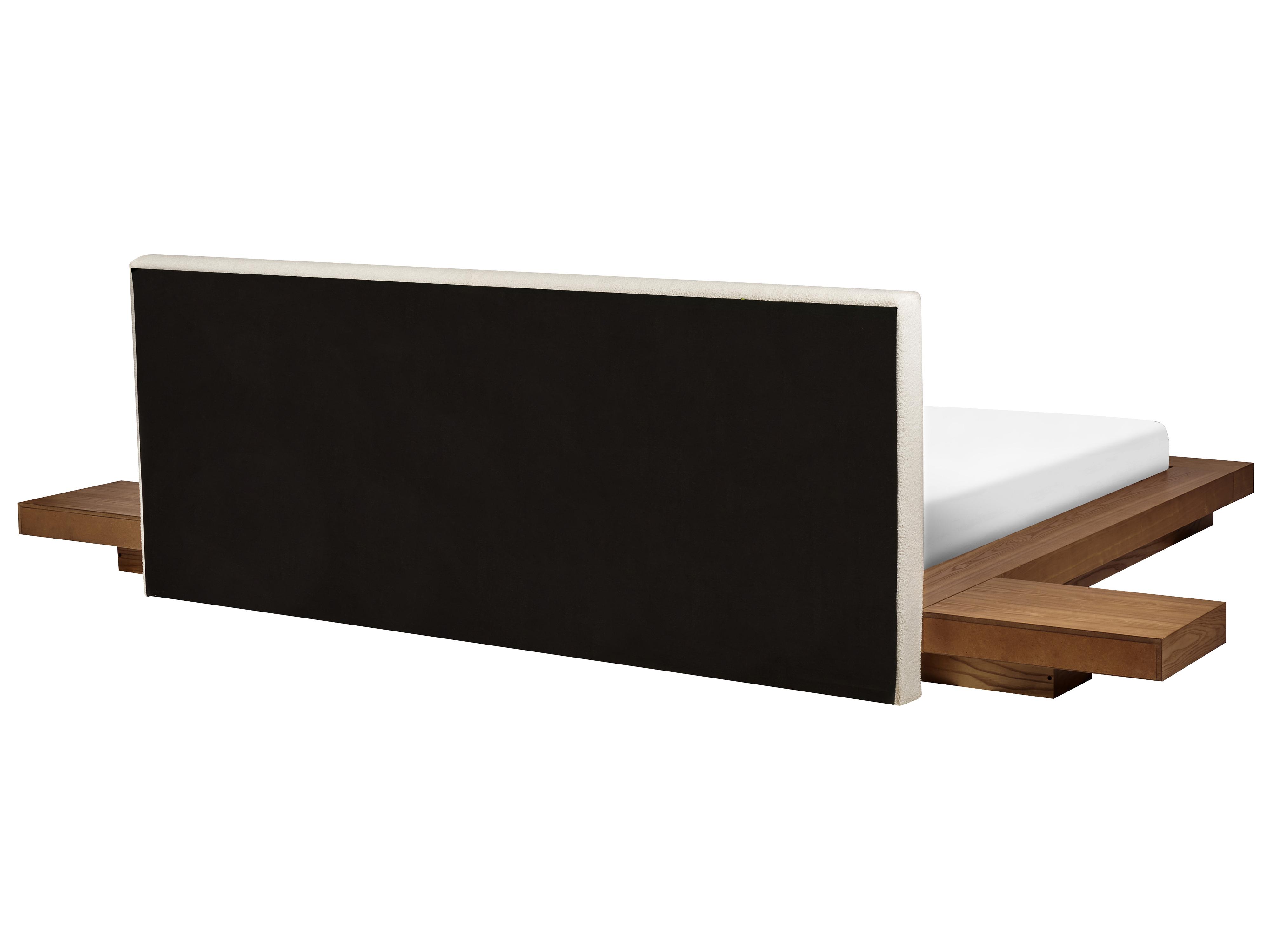 Bed Bouclé ZEN 180 x 200 cm Natuurlijk essenhout