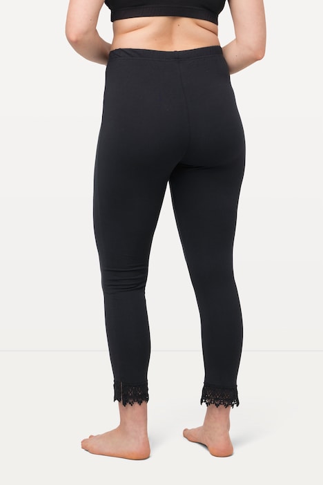 7/8-Leggings, Saumspitze, Biobaumwolle