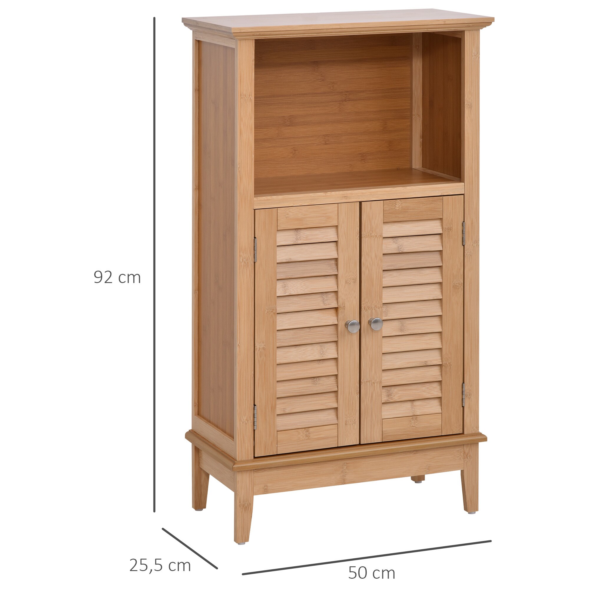 HOMCOM Badezimmerschrank natur 50 x 25,5 x 92 cm (BxTxH)