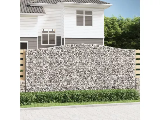 Paniers à gabions arqués 3 pcs 400x30x180-200 Fer galvanisé