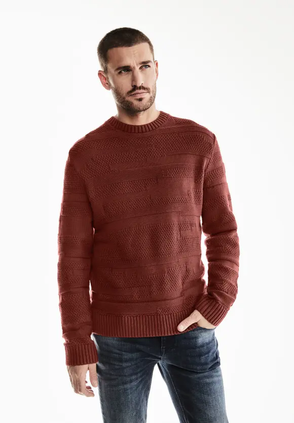 Pullover mit Muster - rusty red