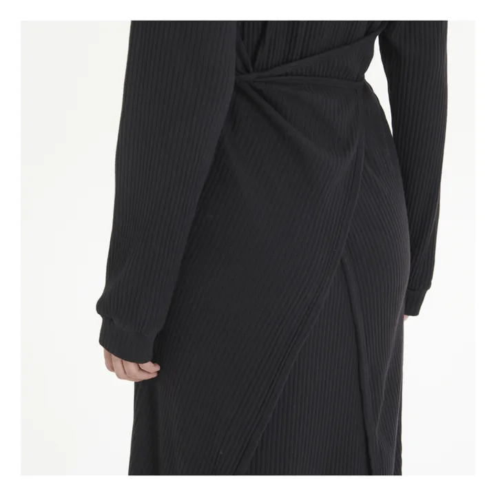 Baserange Robe Côtelée Shawn Coton Bio | Noir