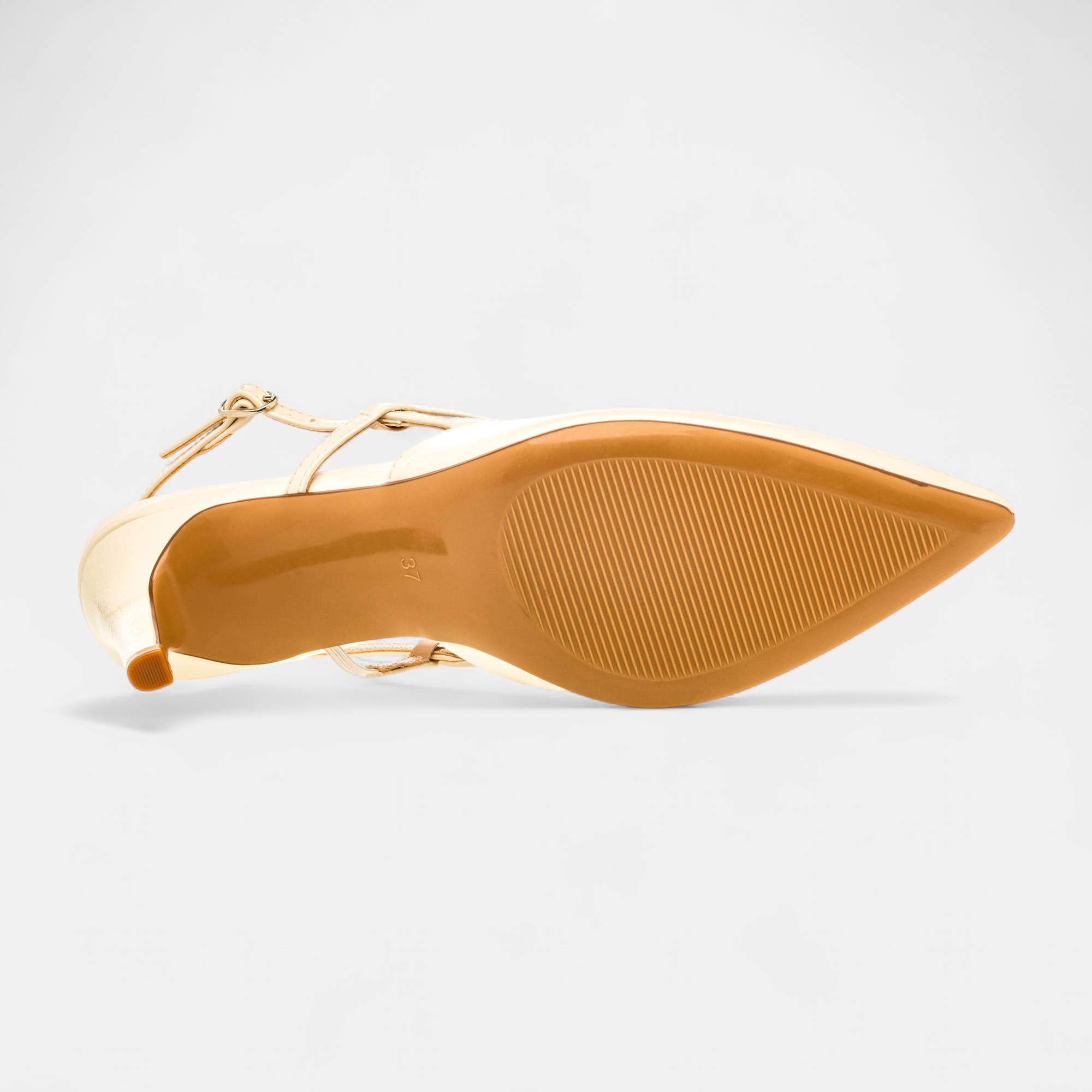 Escarpins avec bride arrière à talon Femme beige