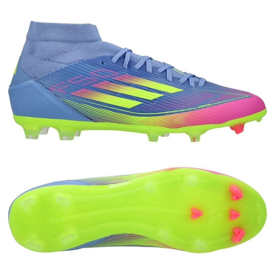 adidas F50 League Mid FG/AG Celestial Victory - Blue Fusion/Lucid Lemon/Lucid Pink