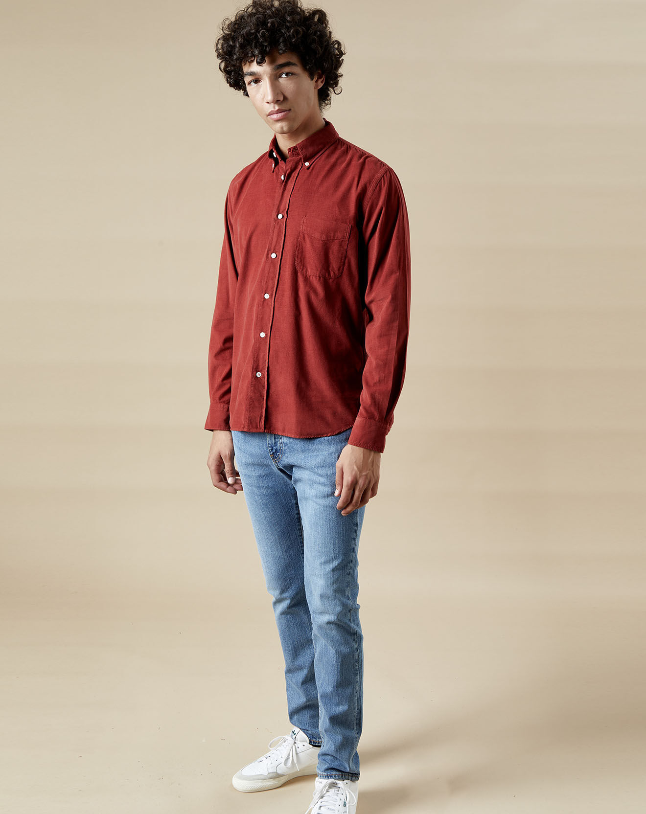 Hartford Chemise en Velours Milleraies regular Pitt Pat rust