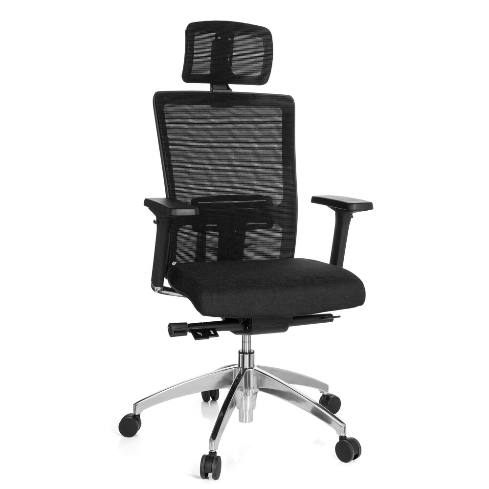 Profi Bürostuhl ASTRA LUX Stoff/Netzstoff mit Armlehnen (höhenverstellbar) hjh OFFICE