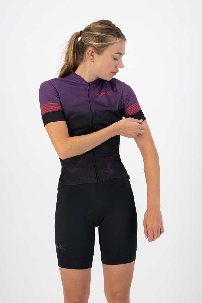 Rogelli Marble Kortærmet Jersey til kvinder Lilla / Sort