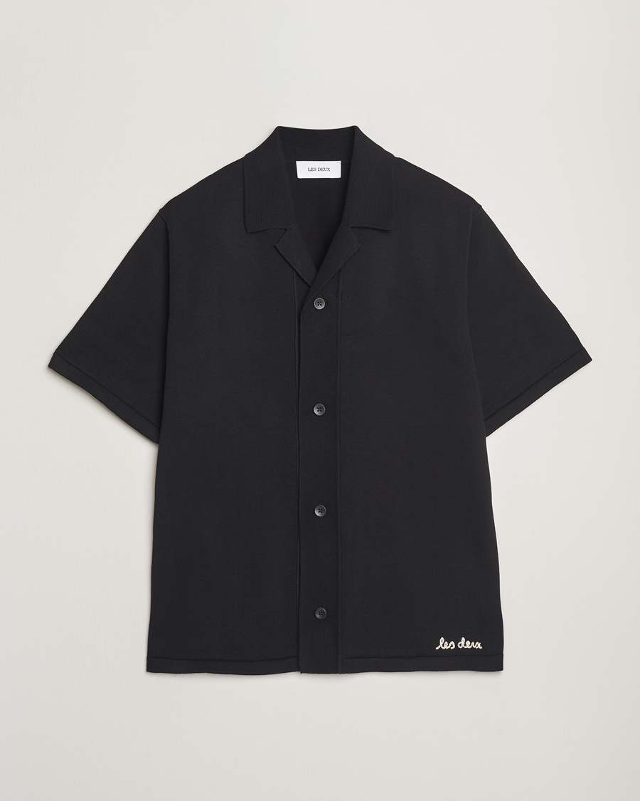 Les Deux Geoffery Short Sleeve Knitted Shirt Black