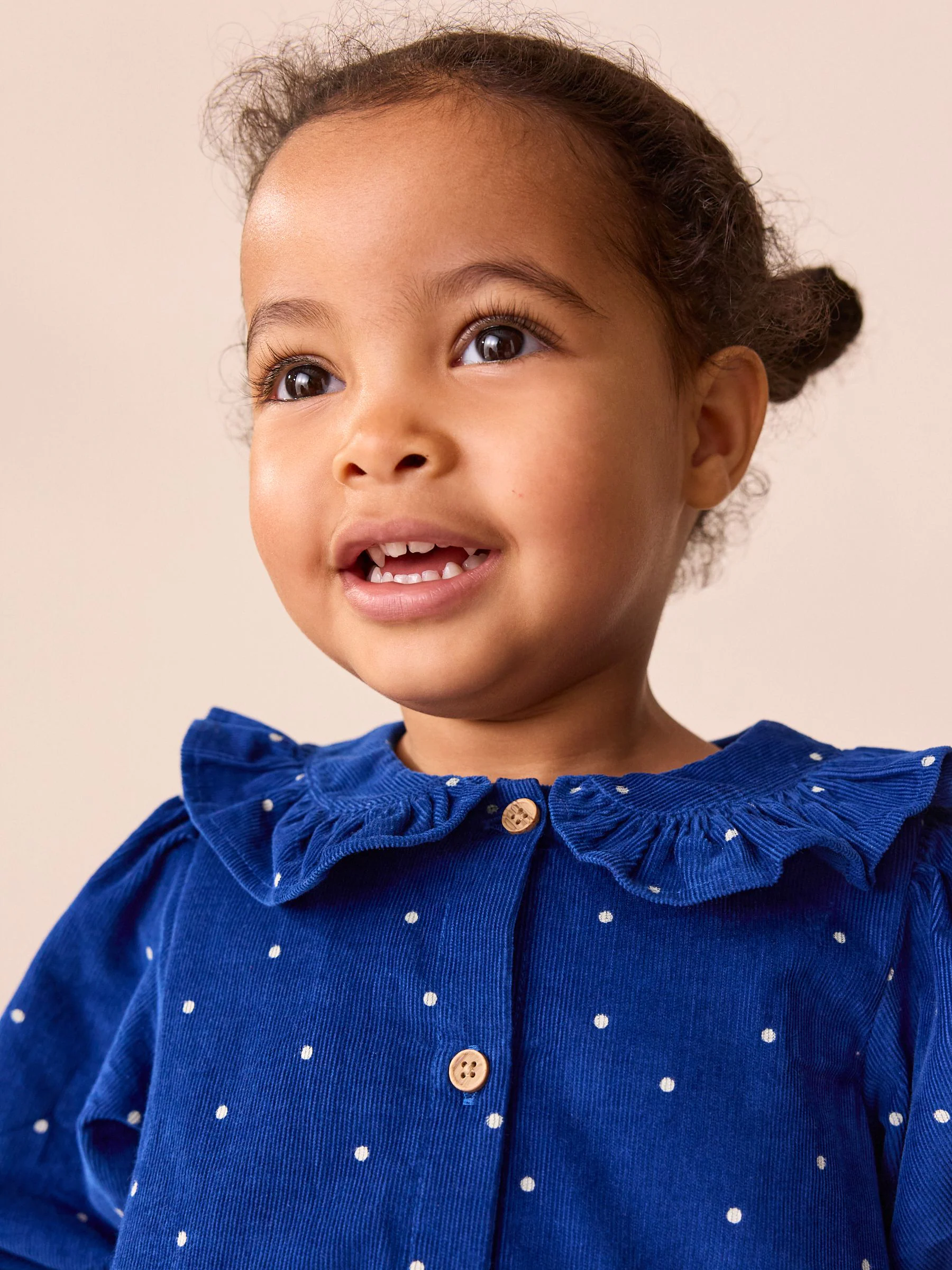 Kobaltblauw met figuurtjes - Cord Dress And Tights Set (3mths-8yrs)