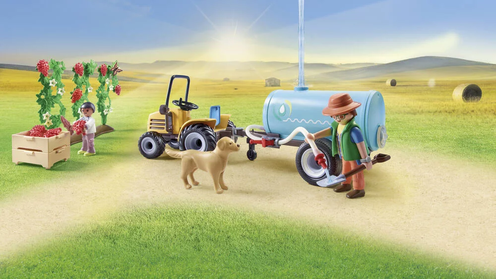 FERMIER AVEC TRACTEUR ET CITERNE - 71442
