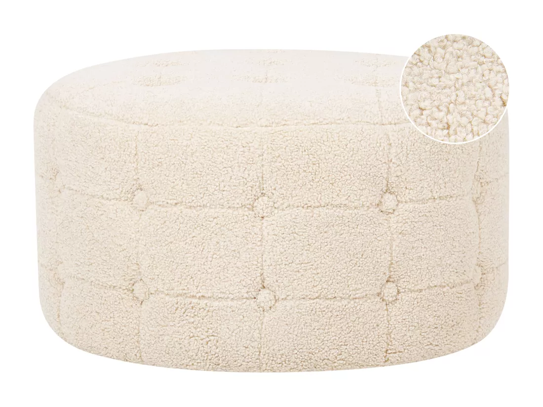Repose-pieds bouclé beige TAMPA
