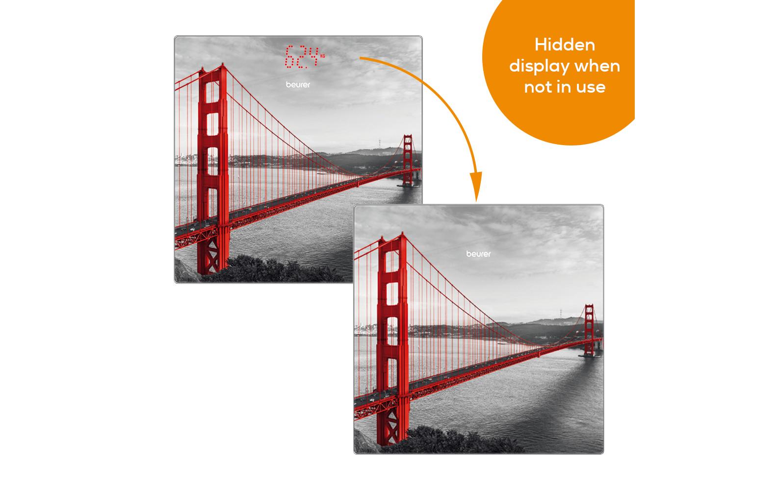 Personenwaage GS 215 San Francisco Grau; RotGlaswaage