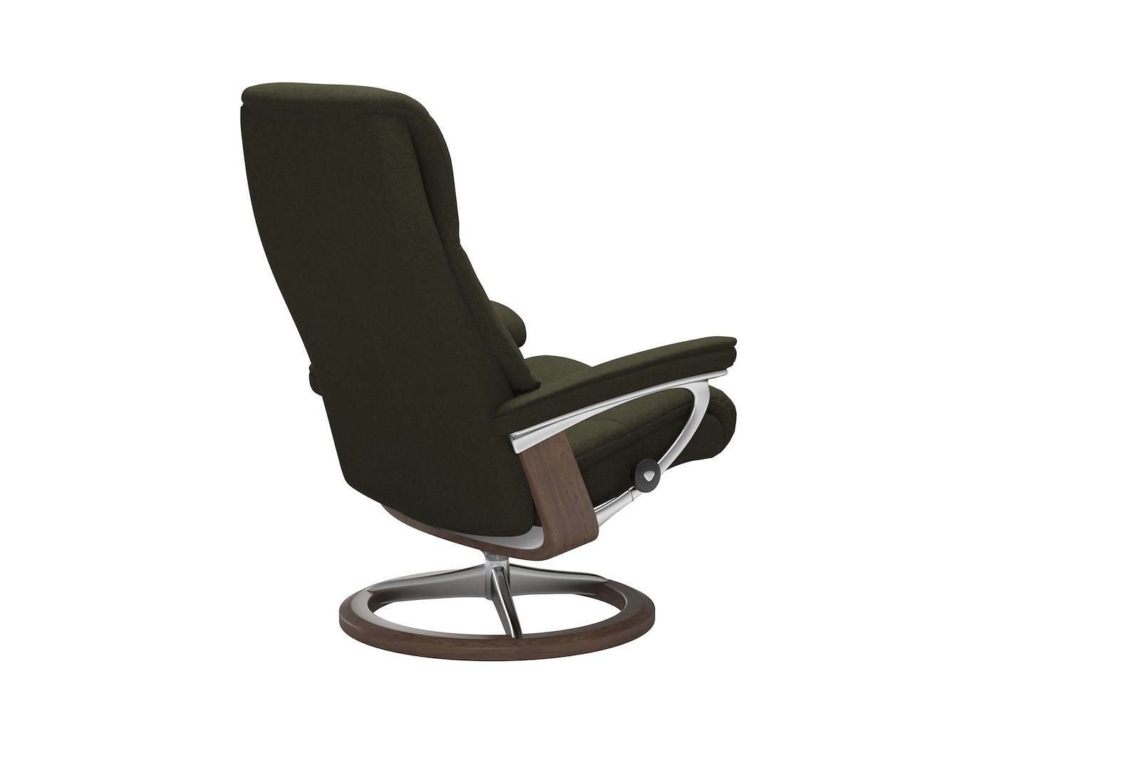 View lenestol Tekstil Calido Green – Signature understell – Alu – Valnøtt - Medium