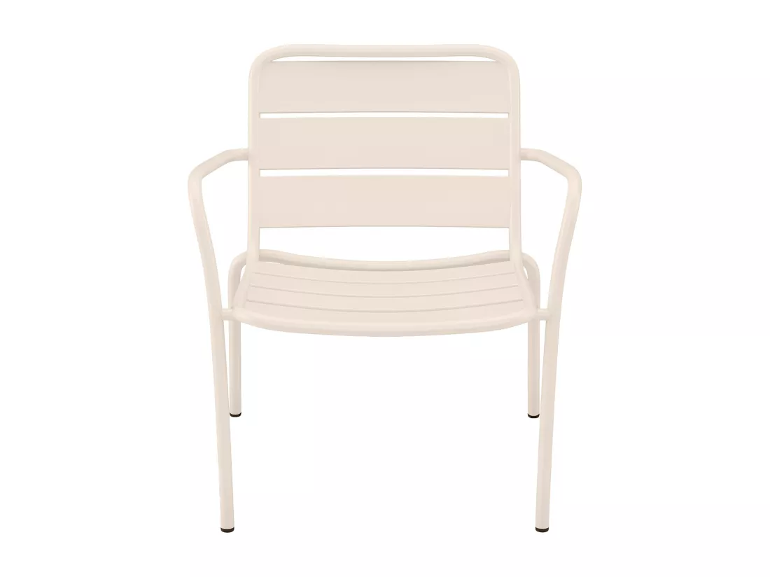 Fauteuil bas de jardin empilable en métal - Beige - MIRMANDE de MYLIA