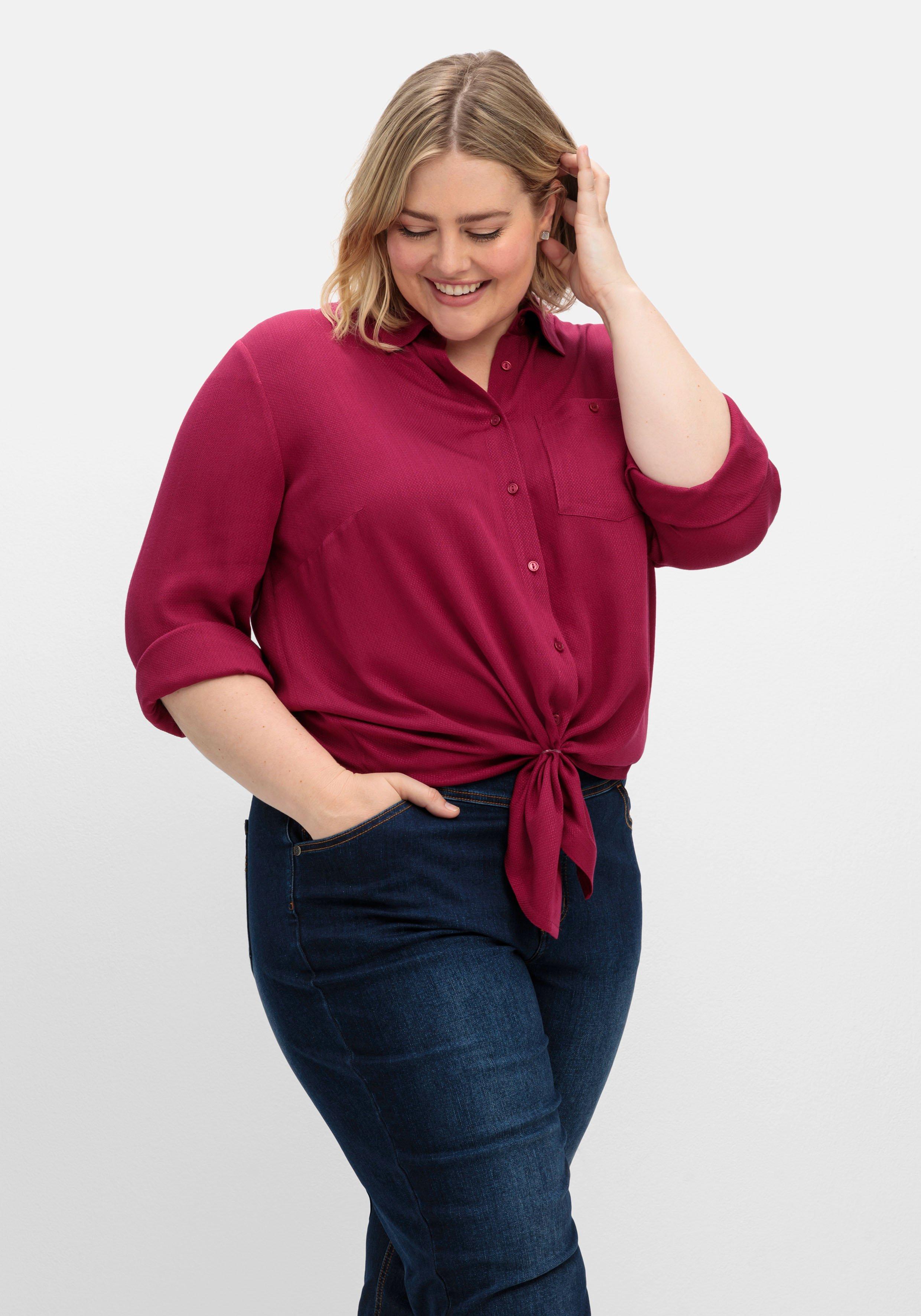 Hemdbluse in strukturierter Optik