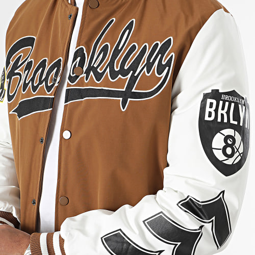 Veste Teddy Marron Blanc