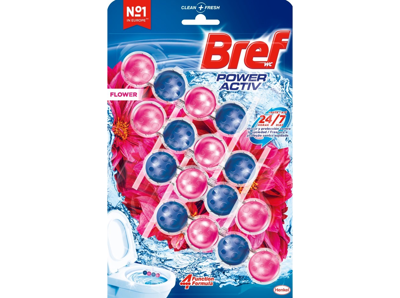 BLOCO SANITÁRIO BREF POWER ACTIVE FLORAL 4UN