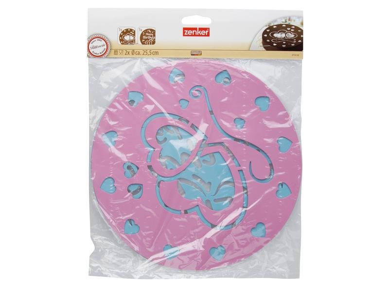 Zenker Schablone Sweet Sensation Blau/Lila Deko Schablonen für Kuchen