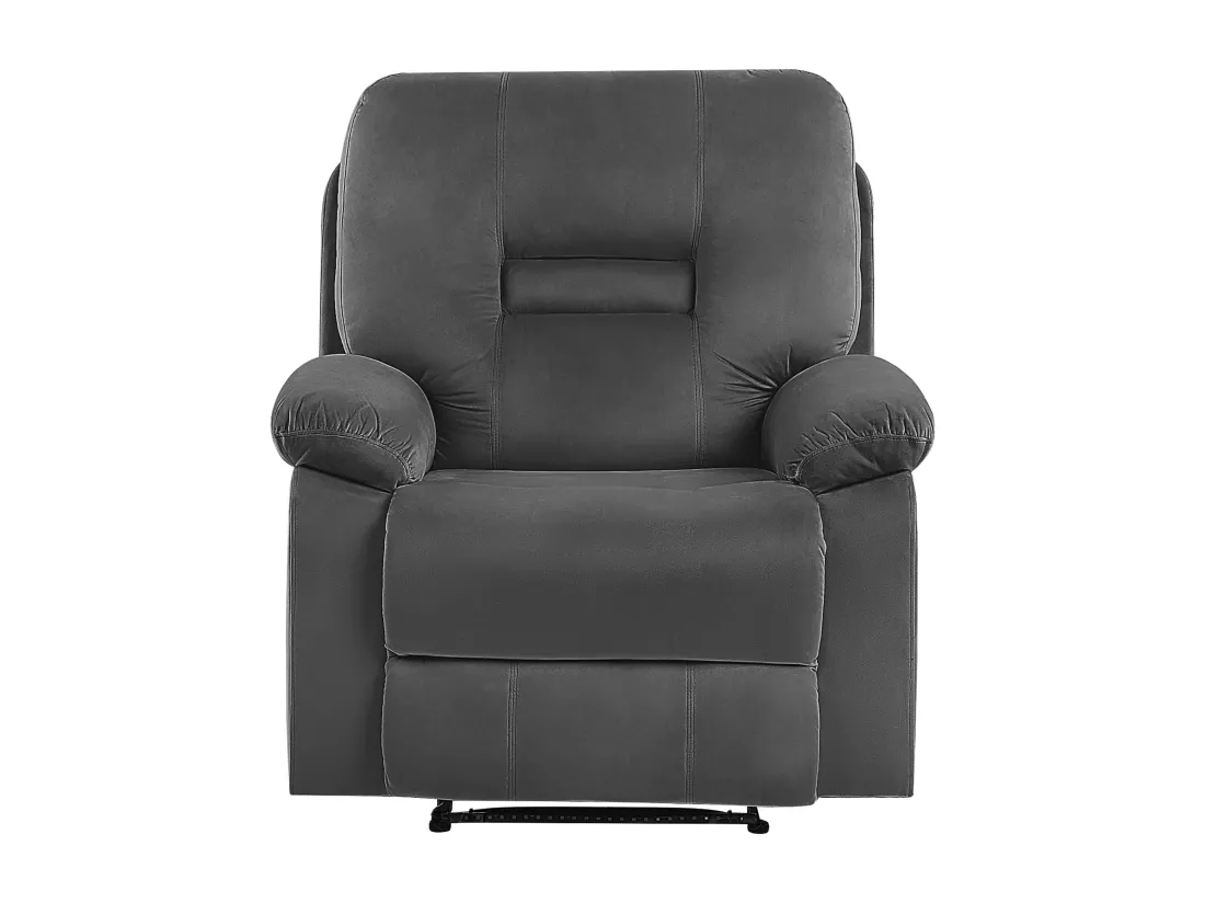 Fauteuil inclinable électrique BERGEN LED Velours Gris foncé