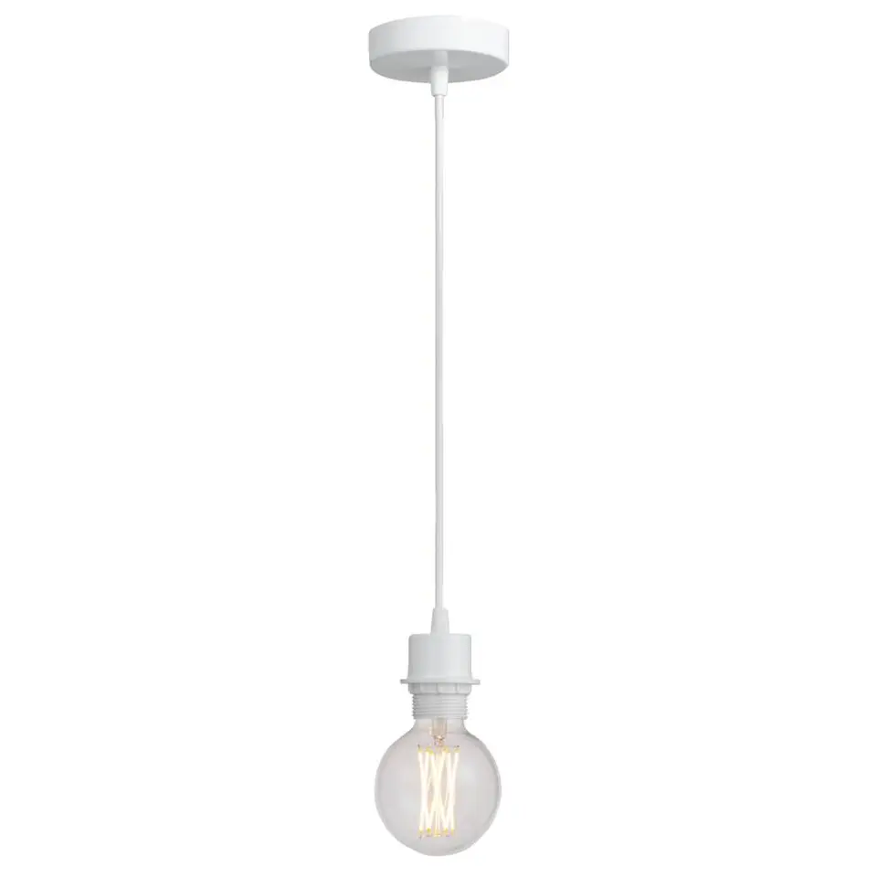 Pendel hanglamp wit met schroefdraad voor kap - E27 - 100 cm