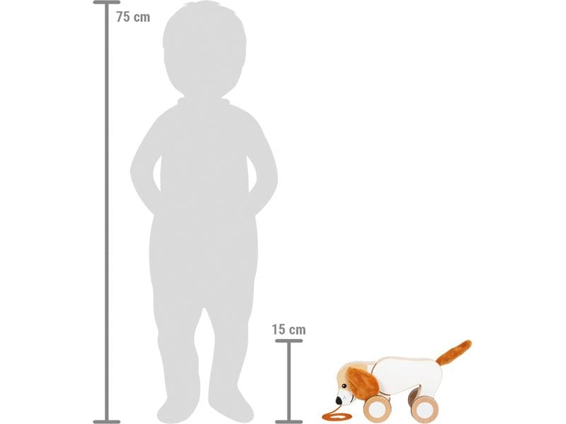 small foot Nachziehspielzeug Nachziehtier Hund mit Knistero Holz-Nachziehtier Hund mit Knisterohren