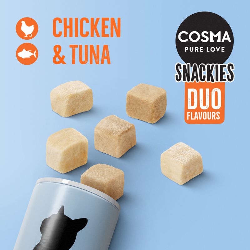Friandises lyophilisées  Cosma Snackies DUO 2 en 1