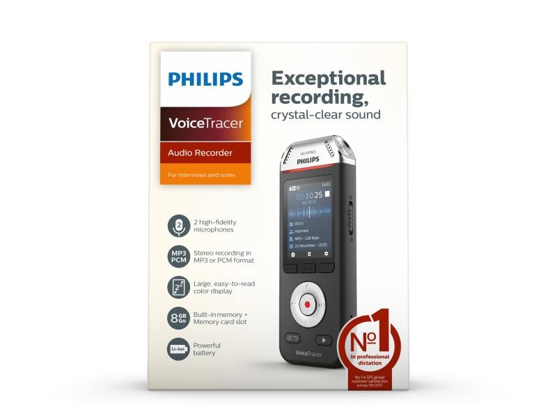 Philips Diktiergerät Digital Voice Tracer DVT2110 Diktiergerät für hochwertige Aufnahmen