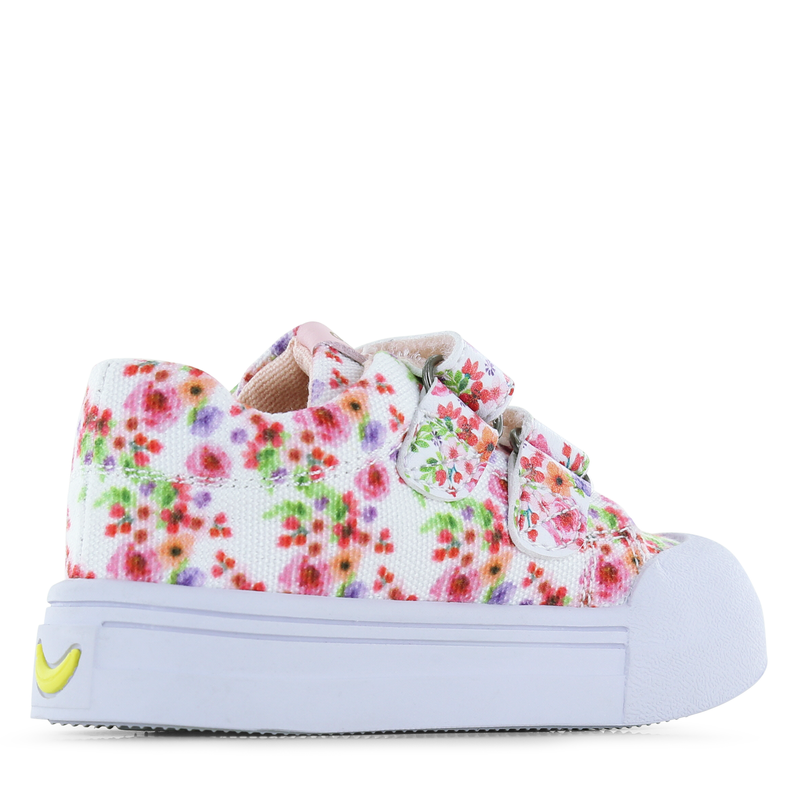 Go Banana‘s sneaker klittenband - White Flowers Canvas | Meisjes schoenen