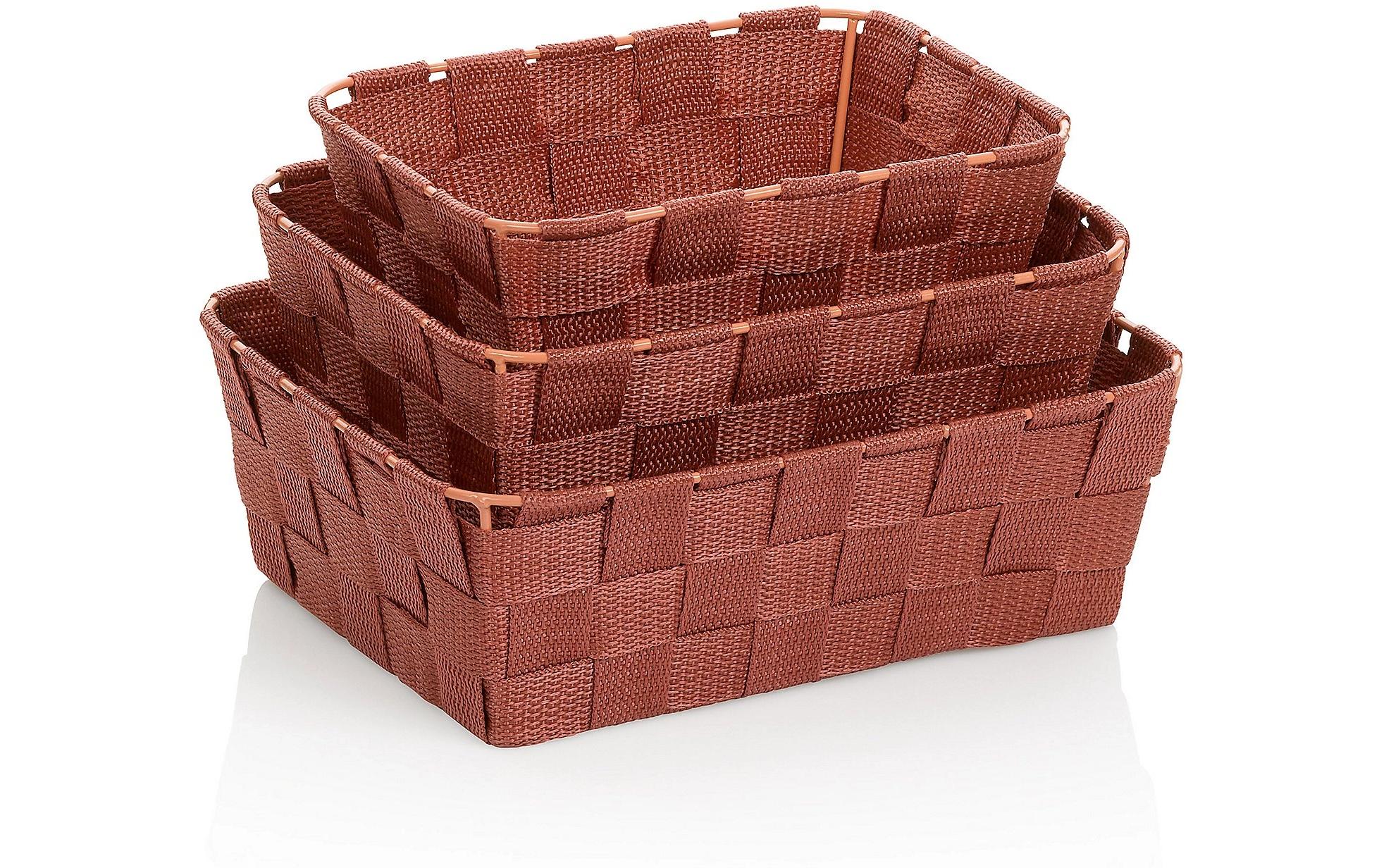 Bad-Utensilienhalter Alvaro 3-teilig, TerracottaKorb-Set
