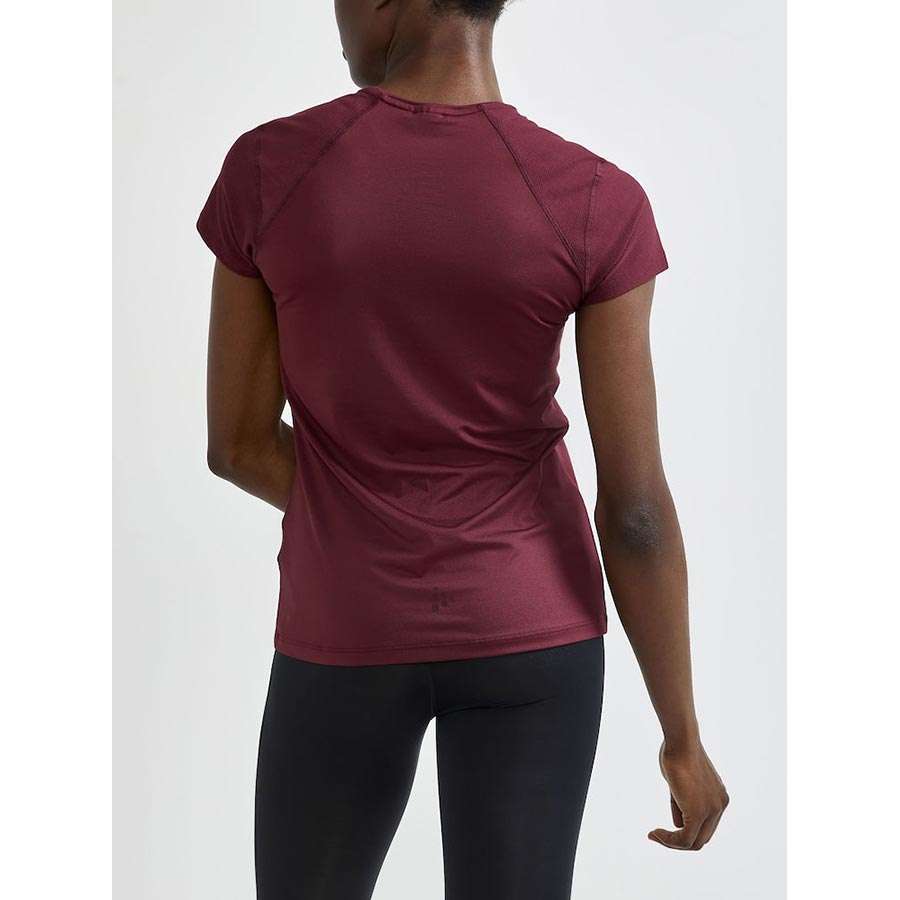 Craft ADV Essence Hardloopshirt Korte Mouwen Donkerrood Dames