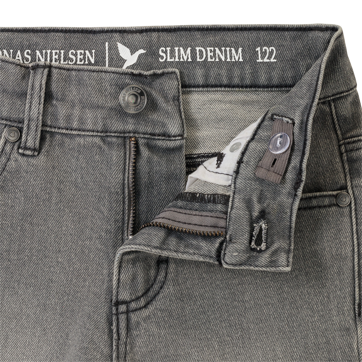 Jonas Nielsen Jungen Slim-Jeans mit Used-Waschung hellgrau