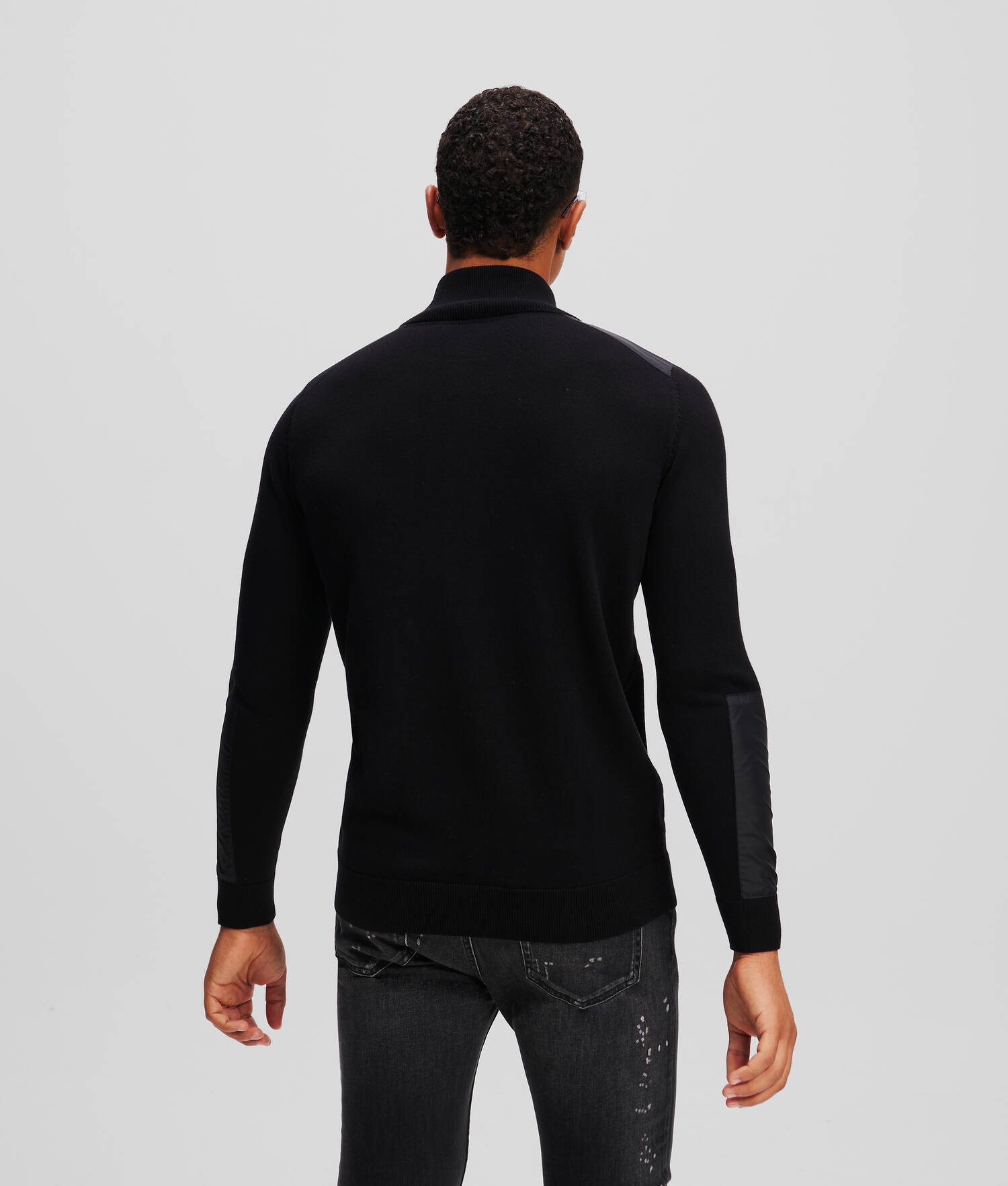 VESTE EN TRICOT ZIPPÉE - Noir