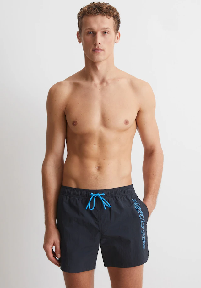 Marc O'Polo Badeshorts »Essentials Beach Jersey«, mit seitlichem Schriftzug-Design