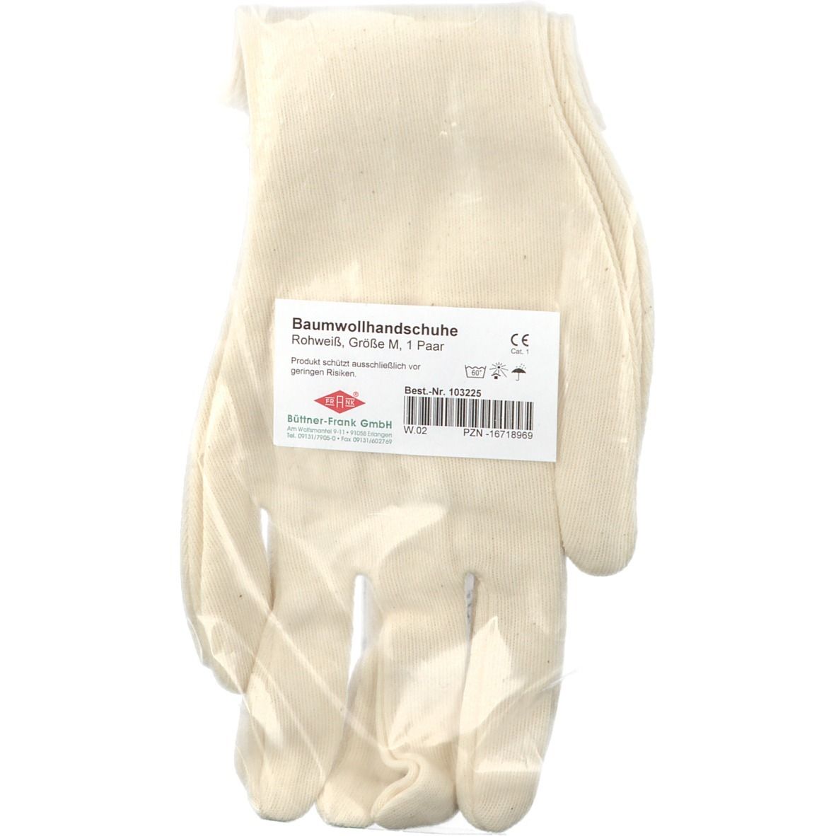 FRANK® Zwirnhandschuhe aus Baumwoll-Trikot rohweiß Gr. M