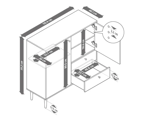 Highboard »Bekeson«, anthrazit