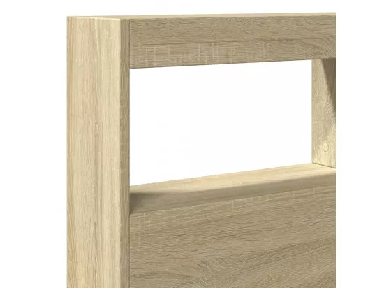 Armoire tête de lit avec LED chêne sonoma 140x17x102 cm