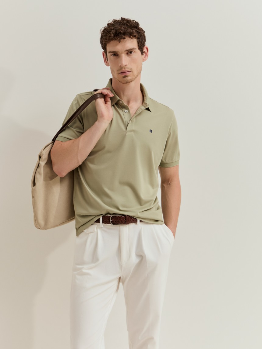 Polo de manga curta regular fit