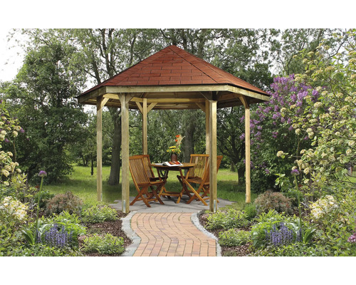 Paviljoen weka 656 maat 1 incl. dakshingles 260 x 295 cm drukgeïmpregneerd
