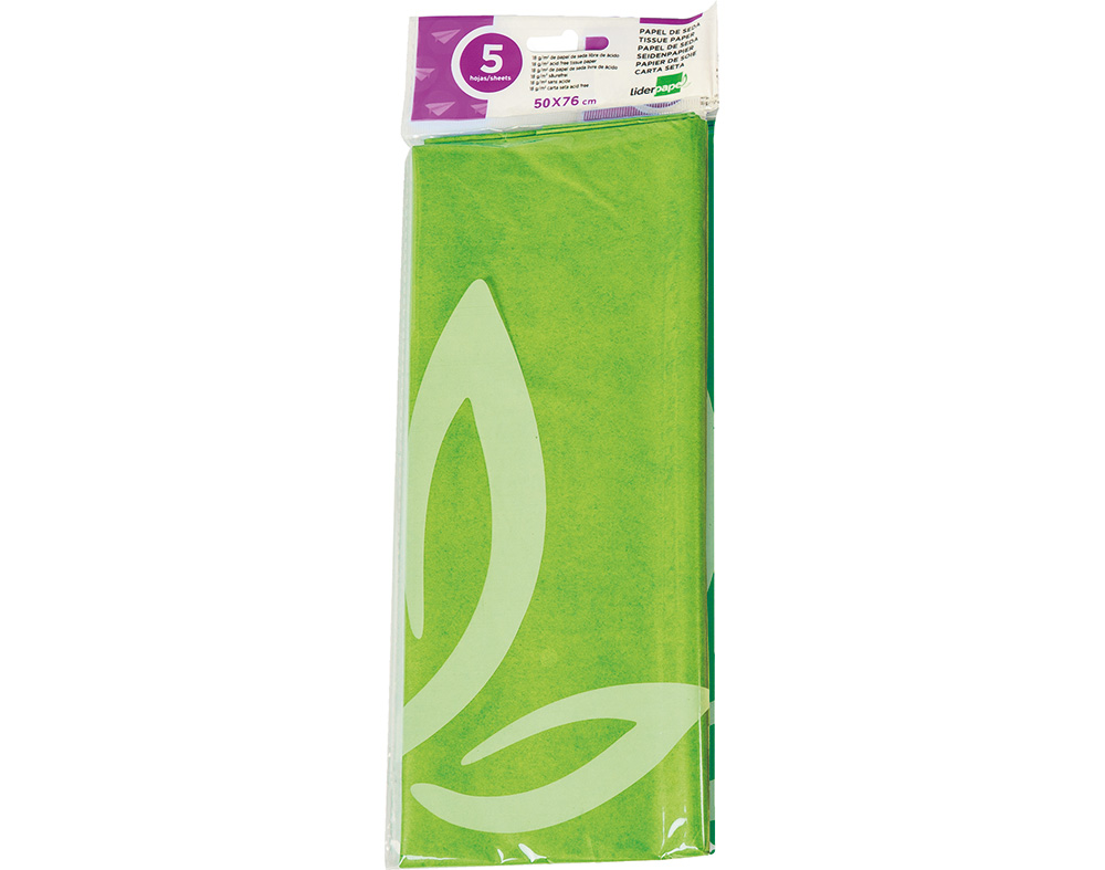 PAPEL CREPE LIDERPAPEL VERDE 50X76CM