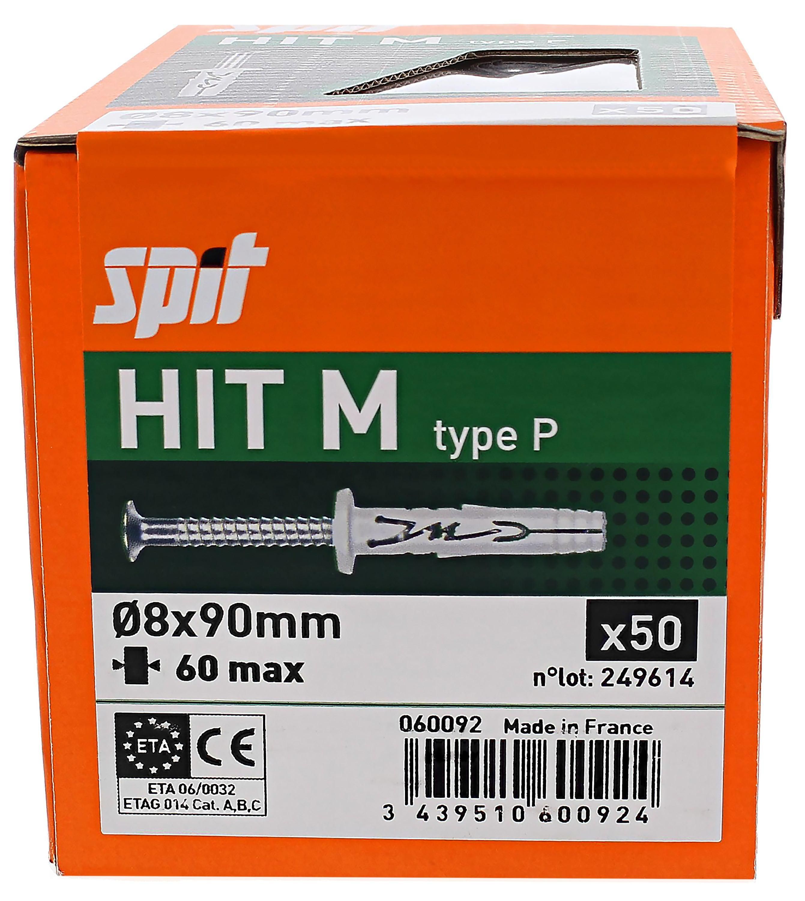 Spit Hit m Slagplug 8x90/60 met kraag - 060092