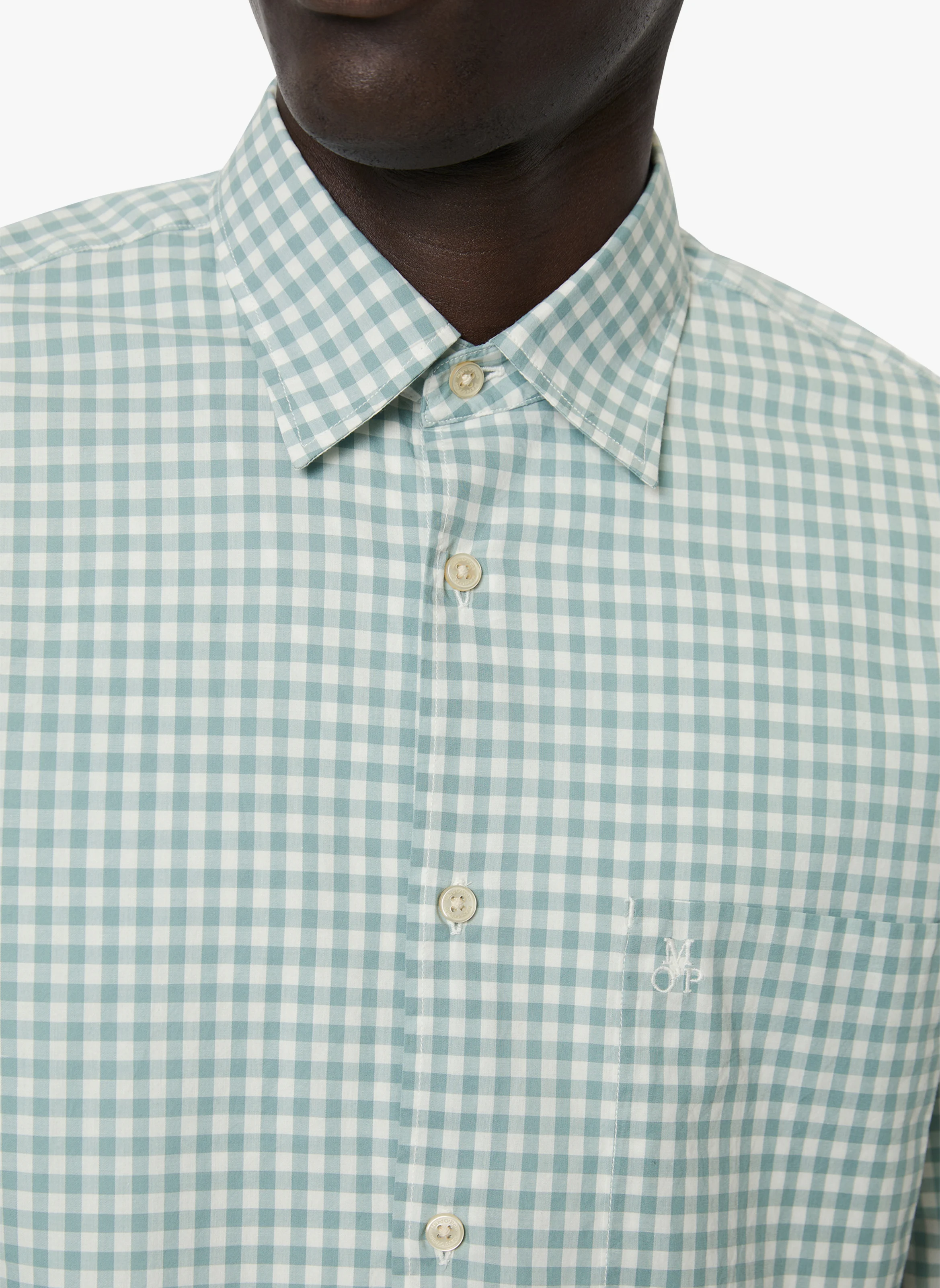 Chemise col classique en coton bio | Bleu