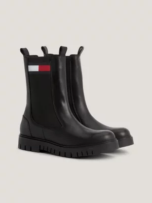Botas Chelsea de cano alto em couro
