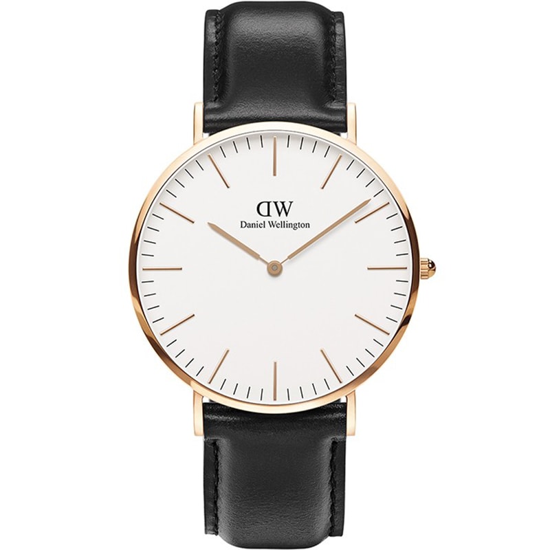 Montre à quartz - Acier inoxydable & cuir - Homme